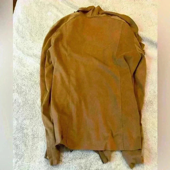 MOTE soft faux suede zip flowy angled draped lapels jacket women’s size xl - Picture 3 of 4